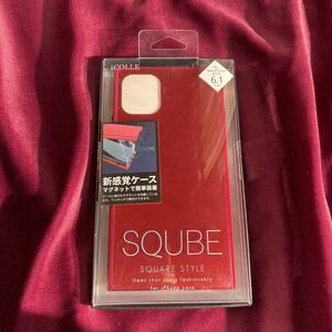 簡単装着！iPhone 6.1inch red/iCOLLE SQUBE SQUARE STYLE/高級感あり
