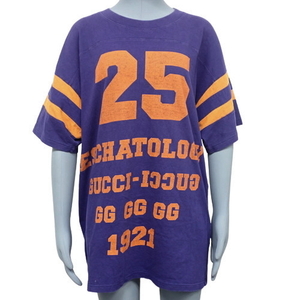 グッチ 25 Eschatology and Gucci Loved Tシャツ トップス 半袖 XS コットン 紫 オレンジ 40802062466【アラモード】