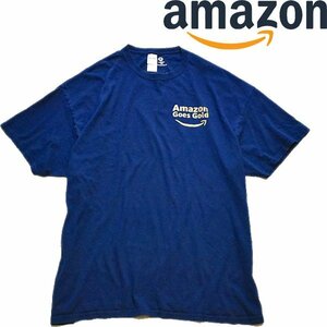 1点物◆アマゾンGOLD紺バックプリントTシャツ古着メンズXXLレディースOKアメカジ90sストリート/スポーツITブランドAIネットUSA企業558624