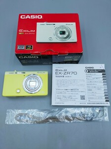 □CASIO EXILIM HS EX-ZR70 イエロー コンパクトデジタルカメラ カシオ ハイスピード エクシリム