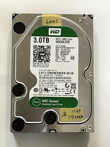 6001　中古 WD Green 3.5インチ　HDD　WD30EZRX 3.0TB SATA 64MB Cache 注意 判定