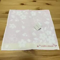 新品　ローラアシュレイ　タオルハンカチ　ピンク　桜