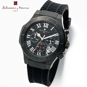 サルバトーレマーラ クロノグラフ オクタゴン 八角形 Salvatore Marra SM23106 メンズ 腕時計 アナログ カレンダー オールブラック