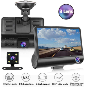 新商品 自動車 ドライブレコーダー ドラレコ カメラ 録画 dvrカメラ 3台のカメラ フルhd 1080p デュアルレンズ 4.0度のリアビュー