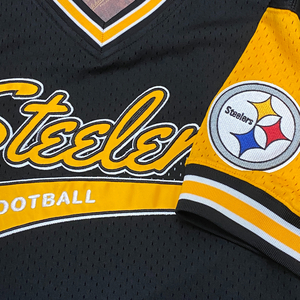 USA正規品 【L】 Mitchell&Ness ミッチェル&ネス NFL ピッツバーグ スティーラーズ T.PROSPECT メッシュ Vネック ユニフォーム アメフト