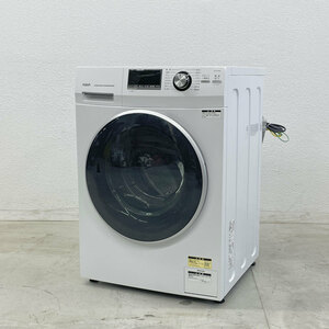 〓 アクア AQUA ドラム式洗濯機 AQW-FV800E ホワイト 左開き 全自動洗濯機 ジョグダイヤル LEDディスプレイ 8.0㎏ 美品 2022年製