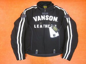【N】未使用品 VANSON バンソン VS21107W ライダースジャケット ブラック/ホワイト サイズL 中綿ジャケット 防寒中綿インナー付 白薄汚れ