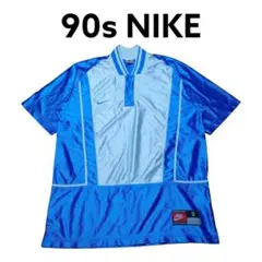 90s NIKE　ノースカロライナカラー　ハーフスナップTシャツ　古着　ナイキ