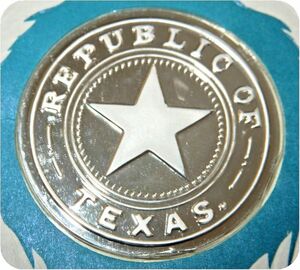 レア 限定品 1838年 アメリカ合衆国 テキサス共和国 友好条約 大統領 星 スター印章 記念品 純銀製 メダル コイン レリーフ 紋章 家紋 記章