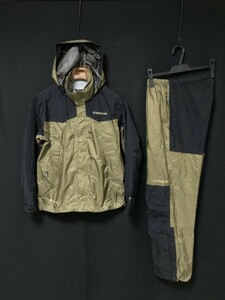 ◆Columbia コロンビア GORE-TEX PECLITE SHELL　アウトドア レインスーツ TITANIUM 上下セット S　収納袋付き