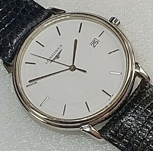 腕時計 LONGINES QUARTZ Les Grande Classigues L4.677.4 Cal.L.156.2 ホワイト盤 社外バンド 電池交換済