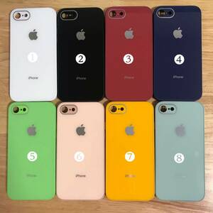 iPhoneSE(第2世代 第3世代) iPhone8 iPhone7 ケース ガラス製 アップル Apple スマホケース 8色 アイフォン7/8/SE2/SE3 カバー ケース