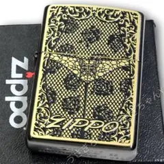 zippo☆限定☆ブラックメタルGD☆セクシー＆バタフライ☆ジッポ ライター