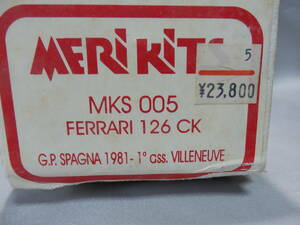 1/43　MERI　メタルキット　フルディテール　mks005　FERRARI 126CK