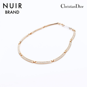 クリスチャンディオール Christian Dior ネックレス ラインストーン ゴールド
