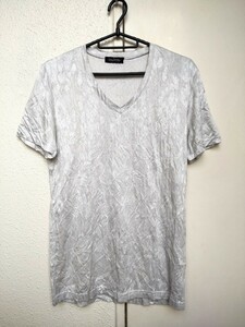 トルネードマート☆微光沢 レオパードジャガード Vネック カットソー/Tシャツ/size:L/Tornado Mart/TCS-4705/定価:9,680円/メンズ