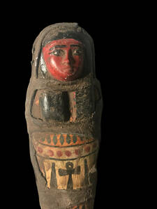 【超激レア品！】古代エジプト ウシャブティ像 小人形 紀元前664-332年頃 シルクロード ガンダーラ 紀元前 BC 石像 ヒエログリフ 副葬品