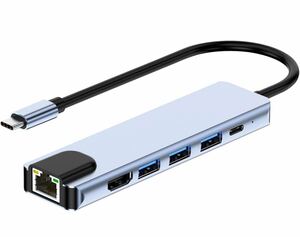 ③ USB C ハブ 6in1 Type-C Hub USB-C バスパワー 4K HDMI LAN 1Gbps PD充電 usb3.0 ドッキングステーション MacBook Air ノートPC