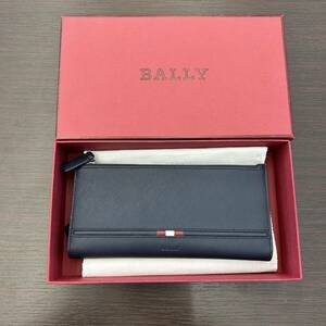 #1452【財布】BALLY 二つ折り長財布 カード入れ12枚 ネイヴィー 美品 未使用？品