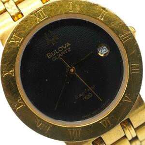 BULOVA　ブローバ　ロンシャン　クオーツ　g2　腕時計　レディース　黒　金色