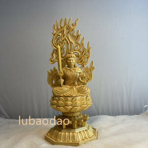 仏教工芸品 不動明王 座像 仏像 不動明王像 極上彫 木彫仏像 精密彫刻 仏師で仕上げ品
