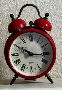 当時物 日本製 ゼンマイ式時計 CORO 動作品 目覚まし時計 手巻き 昭和レトロ 置時計 アンティーク