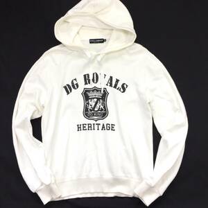 DOLCE＆GABBANA ドルチェ＆ガッバーナ DG KING ROYALS HERITAGE ロゴプリント ジャージーコットン フーディー プルオーバー パーカー 46=L