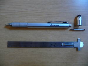 スナップオン ボールペン 5 IN 1 WORK PEN ルーラー定規 工具（7センチ/3インチ）水平器 タッチペン ミニドライバー プラス/マイナス