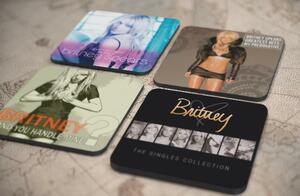 人気レア!《ブリトニー・スピアーズ-Britney Spears》オリジナル・アルバム ジャケット デザイン コルク製 コースター 4個セット-13-16(4)