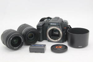 【返品保証】 ソニー SONY α DSLR-A100 18-55mm F3.5-5.6 55-200mm F4-5.6 バッテリー付き デジタル一眼 ボディレンズセット s8258