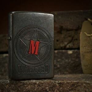 【 特別出品 】 1円スタート 未使用 2000年 Marlboro MEDIUM StarCompass Zippo マールボロ スターコンパス ジッポー Silver シルバー