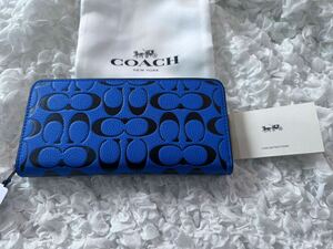 96 新品 COACH コーチ 長財布 ラウンドファスナー CA298