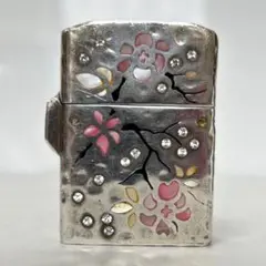 Zippo/ジッポー 桜 和柄 スターリングシルバー925 ハンマートーン