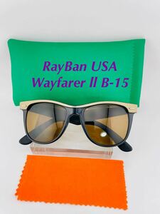 QA11 レイバン WAYFARER ll B-15 ボシュロム製　ビンテージ　5418 サングラス　黄色ブラック　B&L Ray Ban USA メガネ 