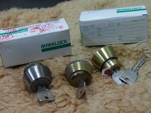 中古品☆ＭＩＷＡＬＯＣＫ☆シリンダー３点☆鍵付☆２１０Ｓ４－Ｆ１０９５８