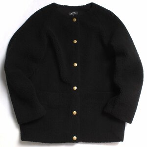 A.P.C. BLOUSON BOUCLETTE CHIC 定価42,900円 sizeS 23236198061 ブラック APC アーペーセー ノーカラージャケット