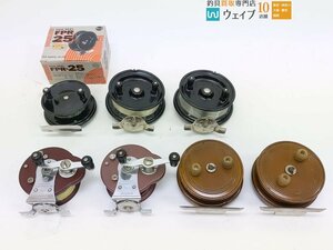 富士リール FPR 25・100 タイコリール、オリムピック 60m/m ハイスピードタイプ、木製 タイコリール 計7点セット