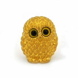 GINZA TANAKA(ギンザタナカ) K24 純金 フクロウ モチーフ 置物 2.5g owl 鳥 中空 ホシエス 金工作家 大渕武則 号光則(K-IS1841)