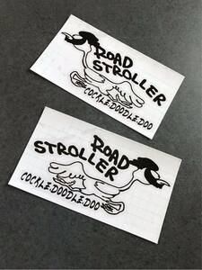 送料無料♪ ROAD STROLLER ステッカー 左右2枚セット 黒色 US アメ車 旧車 トラック 世田谷ベース ハーレー カブ エアフォース ステンシル