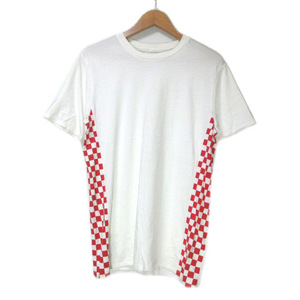 ビズビム VISVIM Tシャツ 半袖 サイドチェッカー カットソー クルーネック 白 赤 X メンズ