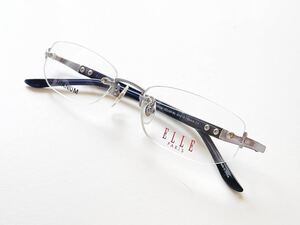 新品　ELLE エル　チタン　titanium メガネ　眼鏡　オシャレ　上品　ふち無し　ツーポイント