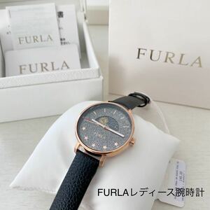 FURLAレディース腕時計 ブラックレザー/ピンクゴールド　新品