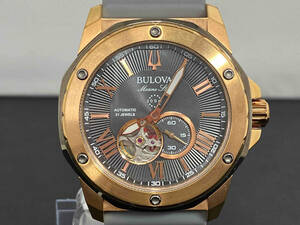 BULOVA ブローバ 98A228 マリンスター 時計 腕時計 ウォッチ シリコンラバー グレー×ブラック×ゴールド×レッド メンズ