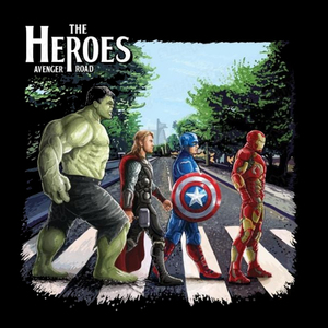 【Tシャツ】　『The HEROES』　Avengers × Abbey road　映画　MARVEL　マーベル　S／M／L／XL