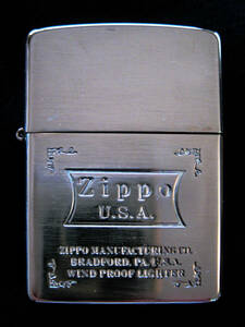 Zippo ジッポー オイルライター ZIPPOロゴ ヘアライン 火花OK 2003年10月製造ビンテージ 中古１点