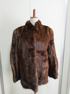 毛皮 コート ジャケット 茶 ブラウン系 11号サイズ
