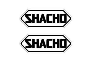 パロディーステッカー 「SHOEI」じゃなくて「SHACHO」2枚セット 白 社長気分になりたい方に おもしろ