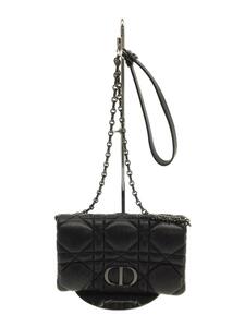 Christian Dior◆CARO/マクロカナージュ/ショルダーバッグ/レザー/ブラック/S5135BNGX_M900//