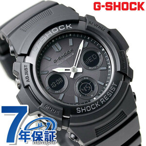 G-SHOCK ブラック 電波 ソーラー CASIO AWG-M100B-1ACR アナデジ 腕時計 カシオ Gショック オールブラック 時計