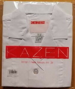 新品未開封品　KAZEN 女子衿付調理衣 半袖 白 LL 337-30 LLサイズ